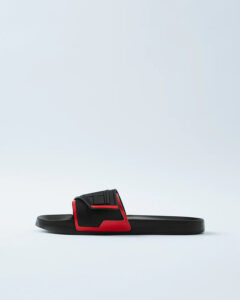 Zara black and red slide