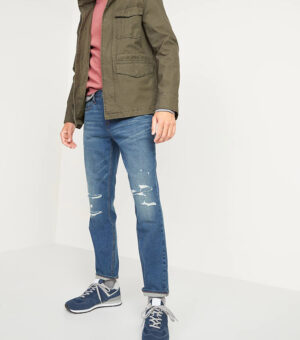 Old Navy Athletic Taper Built-In Flex Ripped Jeans for Men