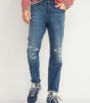 Old Navy Athletic Taper Built-In Flex Ripped Jeans for Men