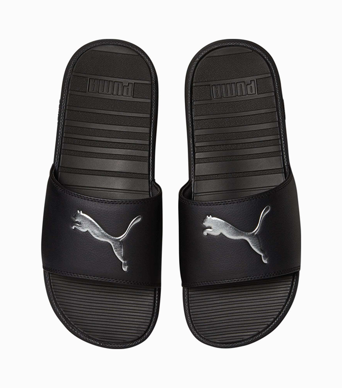 puma slides mens silver