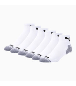 Puma Men's Quarter Crew Cat Socks - White