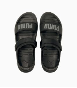 Puma Softride Black Sandals front