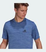 ADIDAS AEROREADY STRETCH BLUE T-SHIRT front