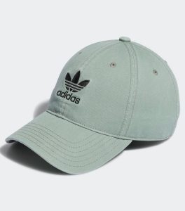 ADIDAS RELAXED STRAP SLIVER GREEN CAP SIDE