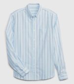 Gap Classic Oxford Cotton Blue Men Stripe Shirt