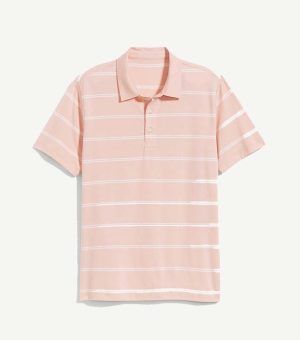 Old Navy Classic Fit Striped Pink Men Polo