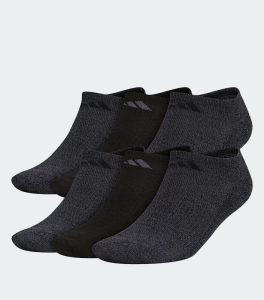 ADIDAS ATHLETIC NO-SHOW GREY SOCKS