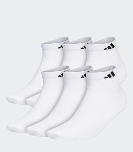 ADIDAS ATHLETIC NO-SHOW WHITE SOCKS