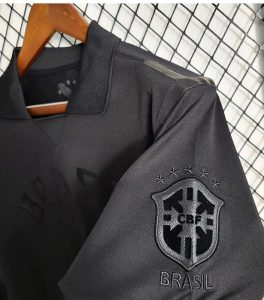 Brazil Black Retro 2013 Jersey up