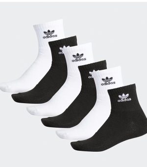 ADIDAS TREFOIL QUARTER WHITE SOCKS