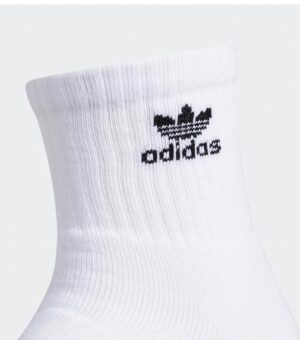 ADIDAS TREFOIL QUARTER WHITE SOCKS UP