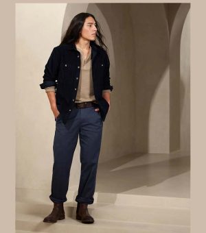 BANANA REPUBLIC STRAIGHT LIVED-IN NAVY BLUE CHINOS