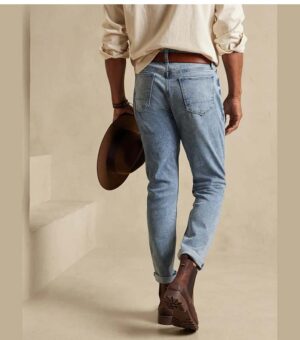 BANANA REPUBLIC ATHLETIC-FIT TRAVEL STONE WASH JEAN BACK