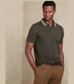 BANANA REPUBLIC SLIM MONOGRAM PIQUE POLO