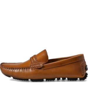 Massimo Matteo Woven Strap Brown Driver Shoe side