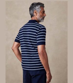 BANANA REPUBLIC SLIM MONOGRAM PIQUE POLO BACK