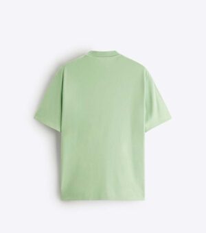 ZARA RIB COLLAR GREEN T-SHIRT BACK