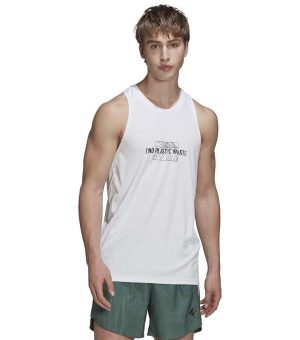 Adidas White G Tk Men Sleeveless T-Shirt