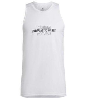Adidas White G Tk Men Sleeveless T-Shirt front