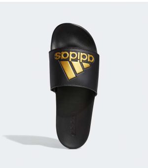 ADIDAS ADILETTE COMFORT BLACK GOLD SLIDES