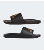 ADIDAS ADILETTE COMFORT BLACK GOLD SLIDES SIDE