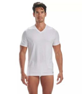 Adidas Active Core Cotton V Neck White T Shirt