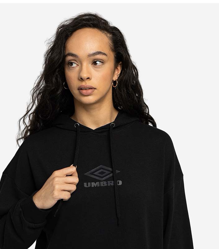 Umbro Oversized Black Women Hoodie Dress front