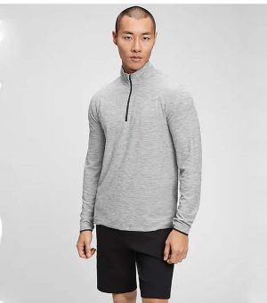 GapFit All Day Quarter-Zip Grey T-Shirt