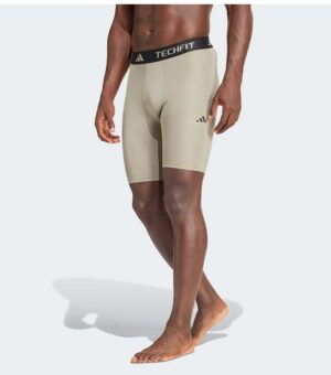 Adidas TECHFIT Compression Training Brown Short Tights front