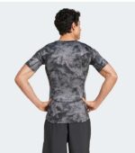 Adidas TECHFIT Training Allover Print Black Tee back