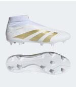 Adidas Predator League White Laceless Firm Ground Soccer Boot front