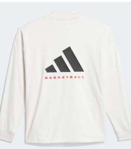 Adidas Basketball Long Sleeve White T-Shirt back