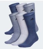 Adidas Athletic Cushioned Crew Grey Blue Socks