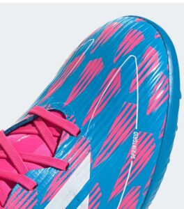 Adidas F50 League Turf Blue Pink Boot up