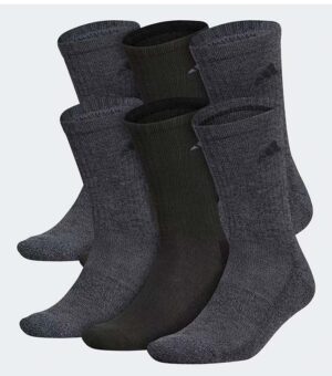 Adidas Athletic Cushioned Crew Grey Black Socks