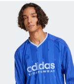 Adidas House Of Tiro Long Sleeve Jacquard Blue Shirt up