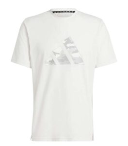 ADIDAS TRAIN CAMO BIG LOGO GRAPHIC CHALK WHITE TEE