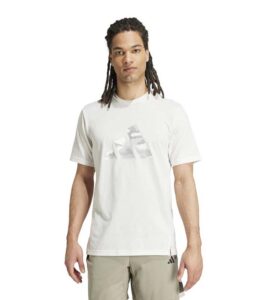 ADIDAS TRAIN CAMO BIG LOGO GRAPHIC CHALK WHITE TEE FRONT
