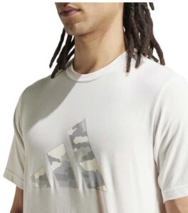 ADIDAS TRAIN CAMO BIG LOGO GRAPHIC CHALK WHITE TEE UP