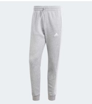 Adidas Essentials Fleece 3-Stripes Tapered Grey Cuff Pants