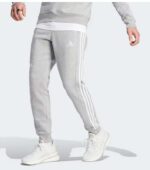 Adidas Essentials Fleece 3-Stripes Tapered Grey Cuff Pants side