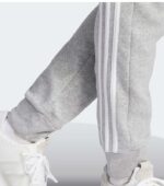 Adidas Essentials Fleece 3-Stripes Tapered Grey Cuff Pants down