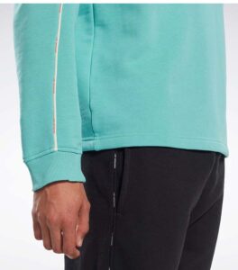 Reebok Ready Piping Crew Teal Blue Sweatshirt down