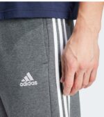 Adidas Essentials 3-Stripes Open Hem Fleece Grey Pants up side