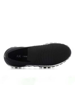 Anne Klein Leonie Slip-On Flyknit Black Sneaker front