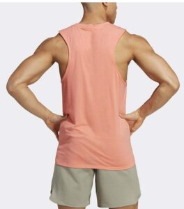 Adidas D4T Sleeveless Light Red Tank Top back