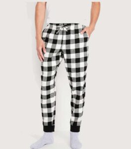 Old Navy Flannel Black White Pajama Joggers front