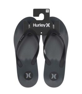 Hurley One Pack Tier Flip Grey Black Slippers