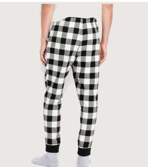Old Navy Flannel Black White Pajama Joggers back