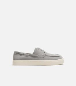 ZARA LEATHER DECK SUEDE GREY SHOES SIDE